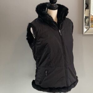 Coldwater Creek reversible Black Vest EUC